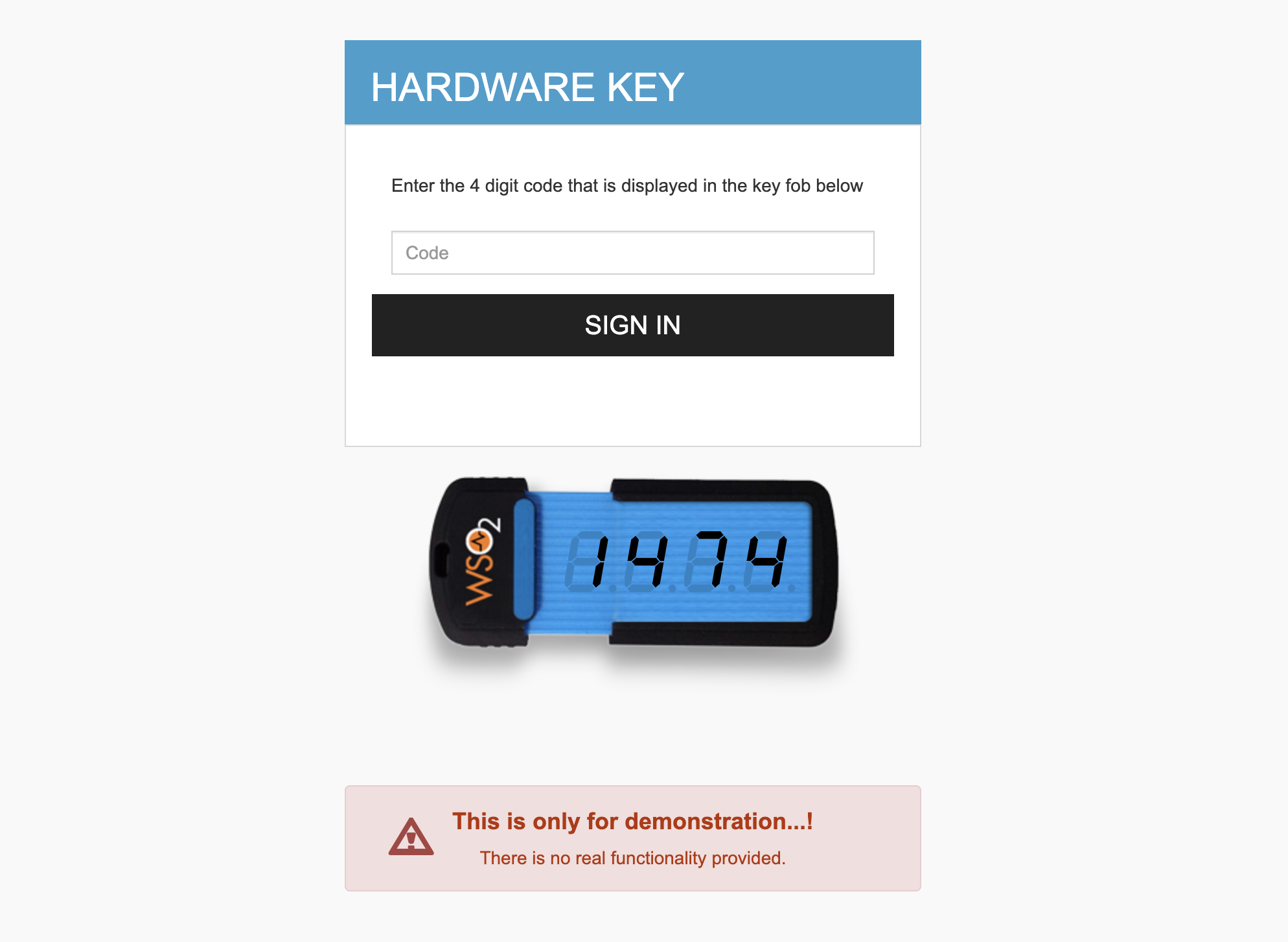 Enter the hardware key