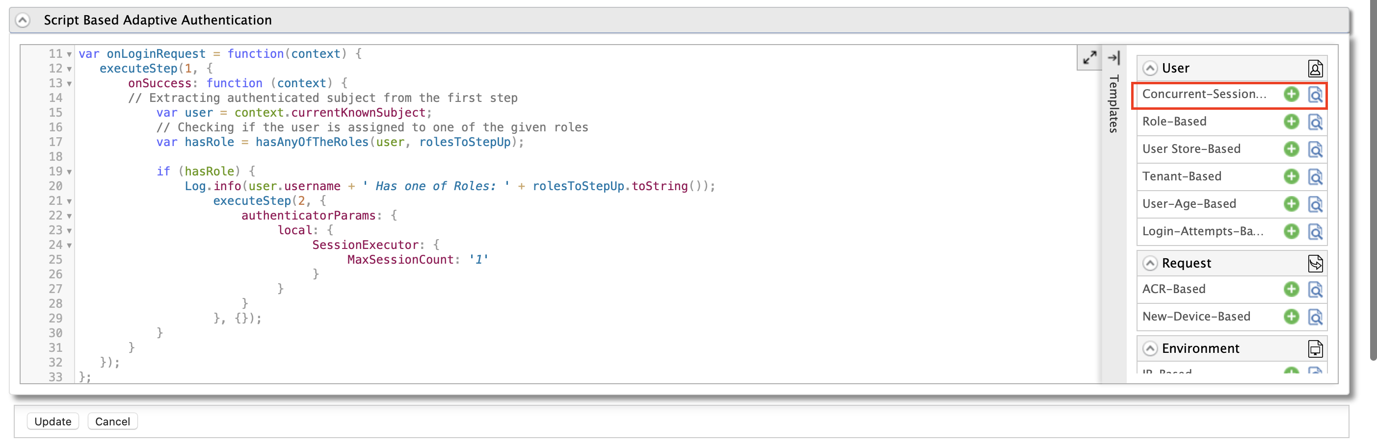 Concurrent-Session-Management template